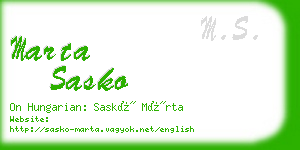 marta sasko business card